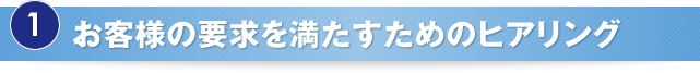 お客様の要求を満たすためのヒアリング