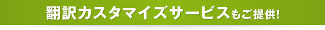 翻訳カスタマイズサービスもご提供！