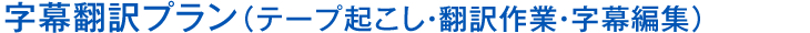 字幕翻訳プラン